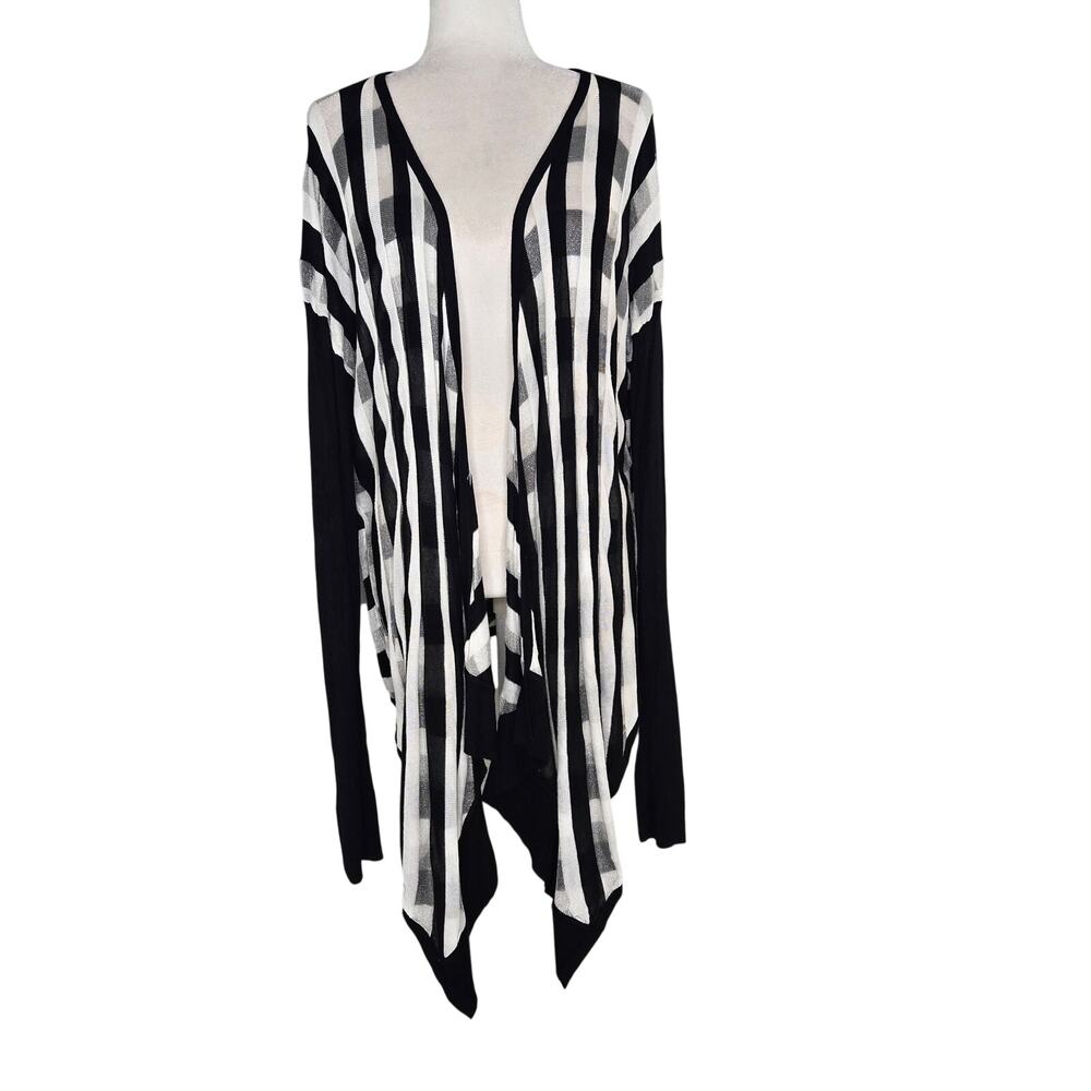 Lane Bryant  long sleeve open cardigan 22/24 plus size black white silver